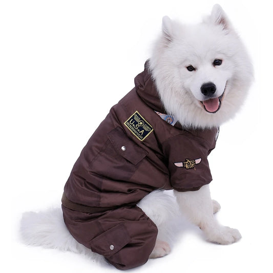 PAWZ Road USA Air Force Dog Bomber Jacket – Waterproof Winter Coat for Large Dogs