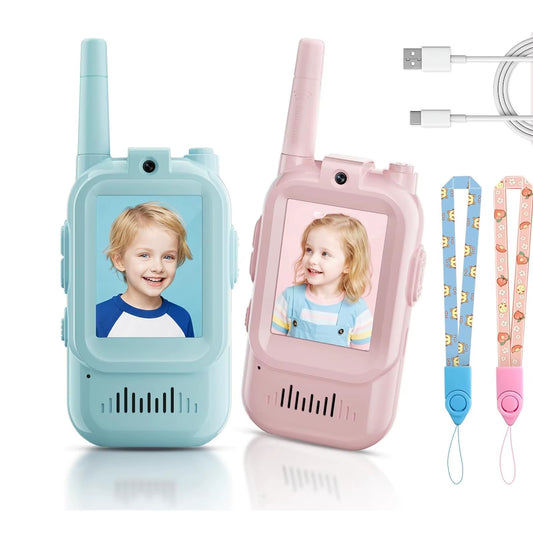Mini Video Walkie Talkies for Kids - 2 Pack Rechargeable with Camera (2026 Trending Tech Toy)