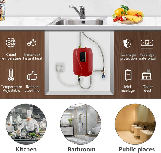 3000W Instant Water Heater - Under-Sink Electric Hot Water Dispenser for Kitchen & Bathroom