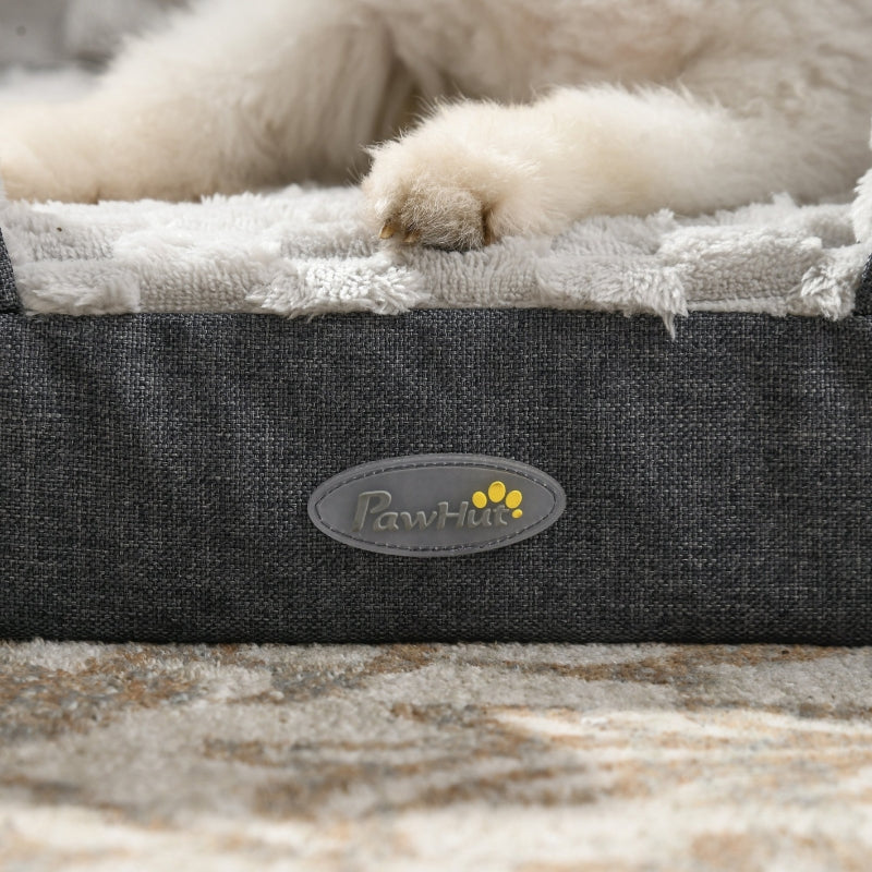 PawHut Calming Dog Bed Pet Mattress W Removable Cover, Anti-Slip Bottom, For Small Dogs, 70L X 50W X 18Hcm - Charcoal Grey