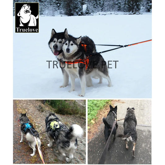 TrueLove Adjustable Double Dog Lead – No Tangle Coupler for Two Dogs