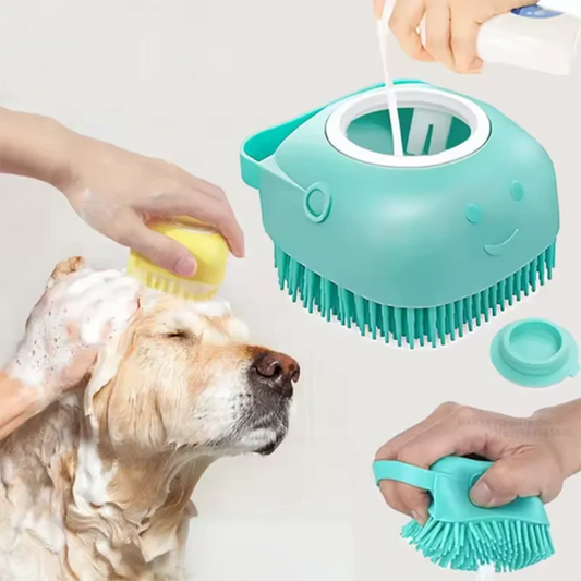 Pet Bath Massage Brush - Soft Silicone Grooming Tool for Dogs & Cats