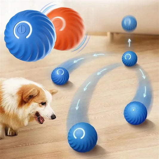 Smart Interactive Dog Ball - USB Rechargeable Self-Rolling Pet Toy