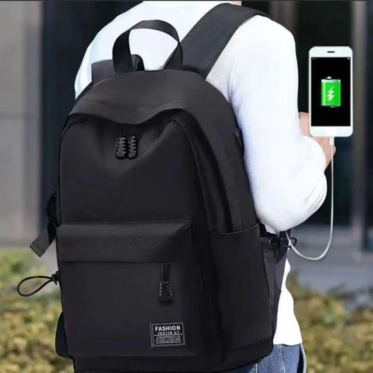 Trendy Men's Minimalist Backpack - Versatile Large Capacity Bag with USB Port for School, Travel & Everyday Adventures