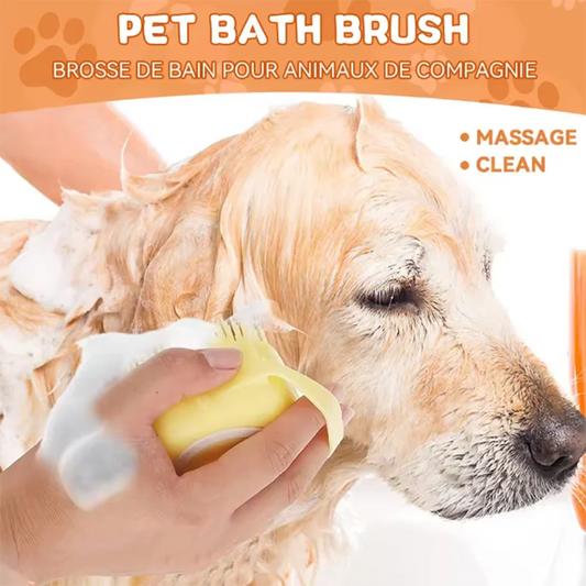 Pet Bath Massage Brush - Soft Silicone Grooming Tool for Dogs & Cats