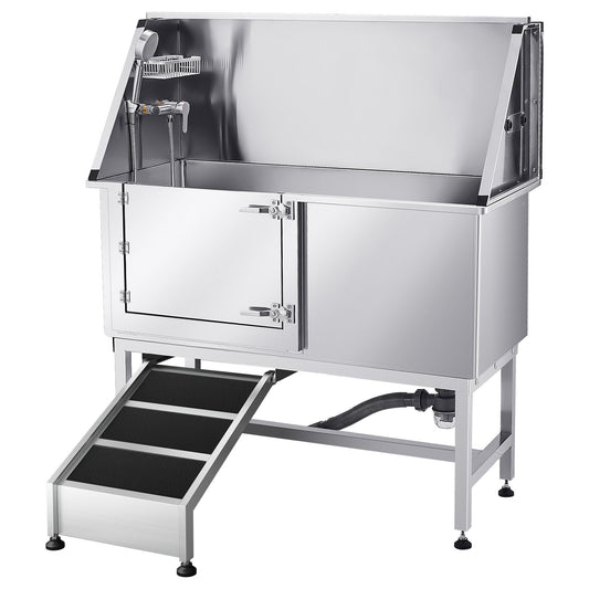 Professional Dog Washing Station 127cm - Premium Stainless Steel with PE Water Filter System (Fully Equipped)