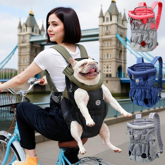 Pet Carrier Backpack for Dogs & Cats - Breathable Mesh Travel Shoulder Bag, Adjustable Front/Back Carrier for Small Medium Pets
